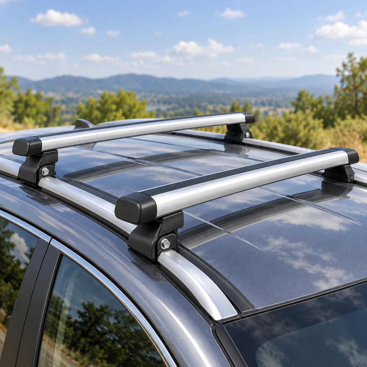 Illustrative usage context for Metrolane roof rack, assembled.