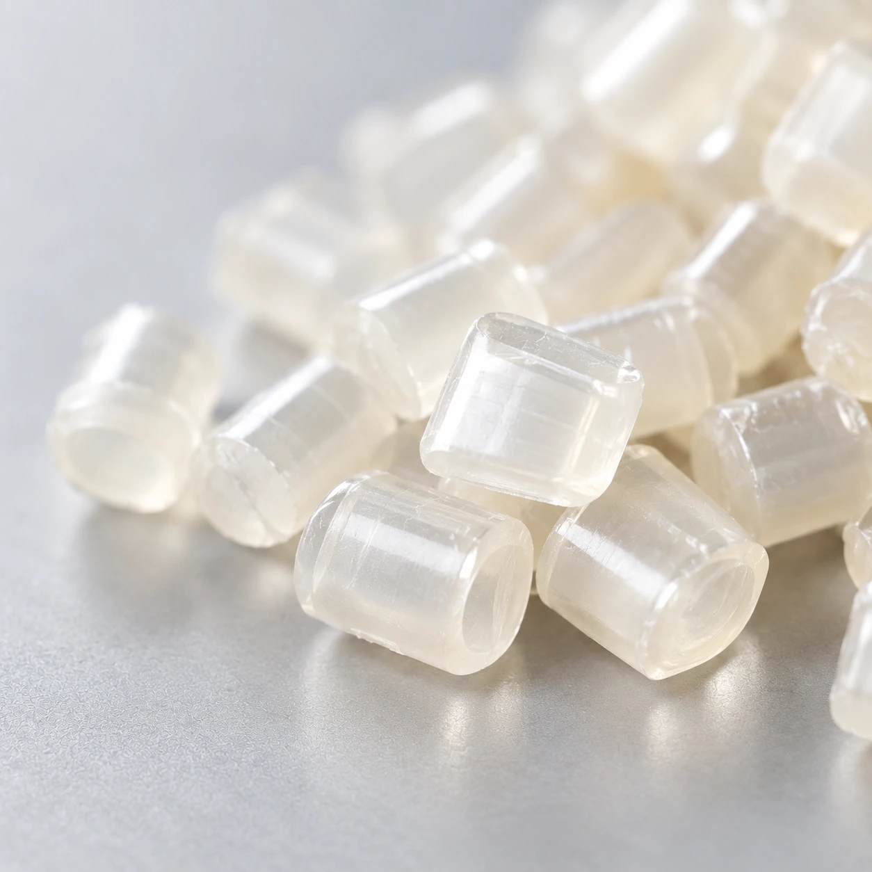 Detail view of ABS resin, natural.
