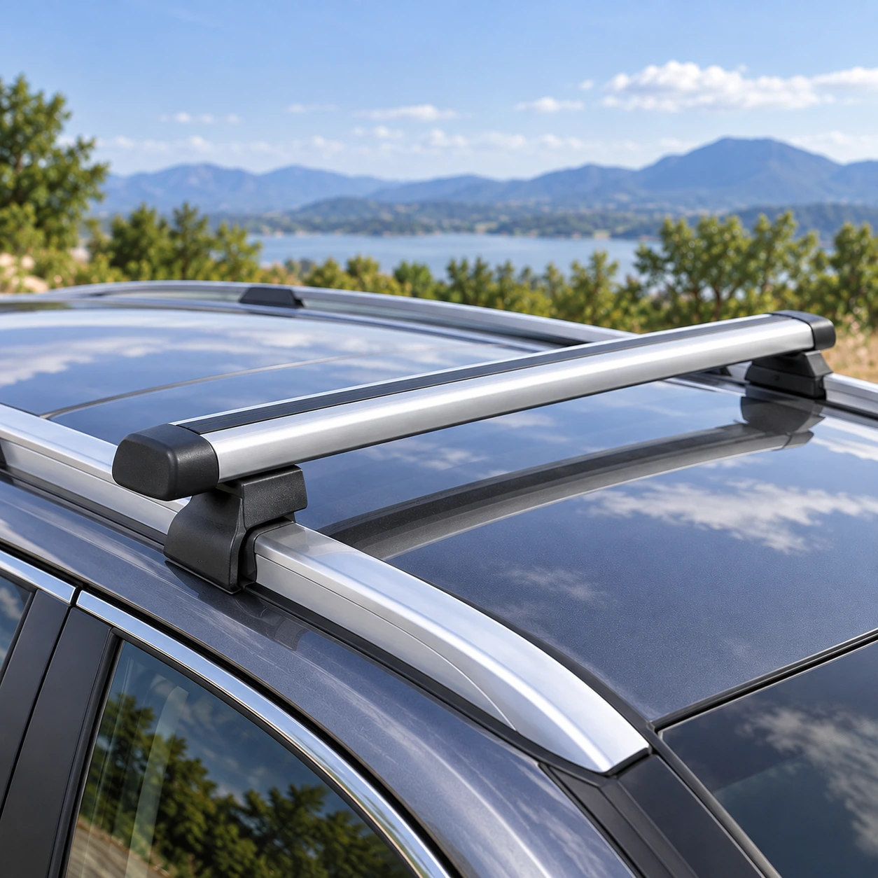 Illustrative usage context for Roof rail crossbar, 120cm.